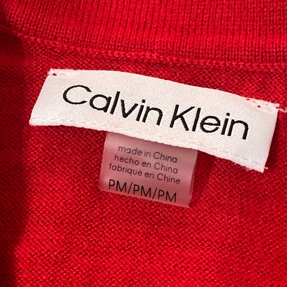 Calvin Klein Sweater Women’s Size PM Red Cotton Wool - Picture 3 of 7